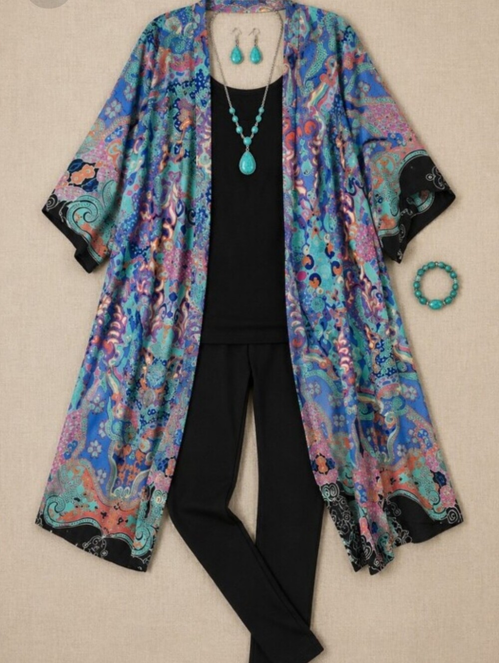 BOHO Kimono Robe One Size - Picture 7 of 7